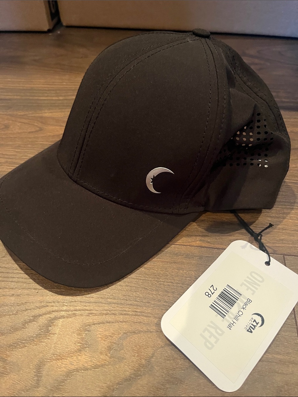 ZYIA Black Crescent Logo Performance Cap